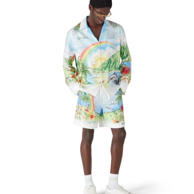 Aloha Langarm-Seidenhemd