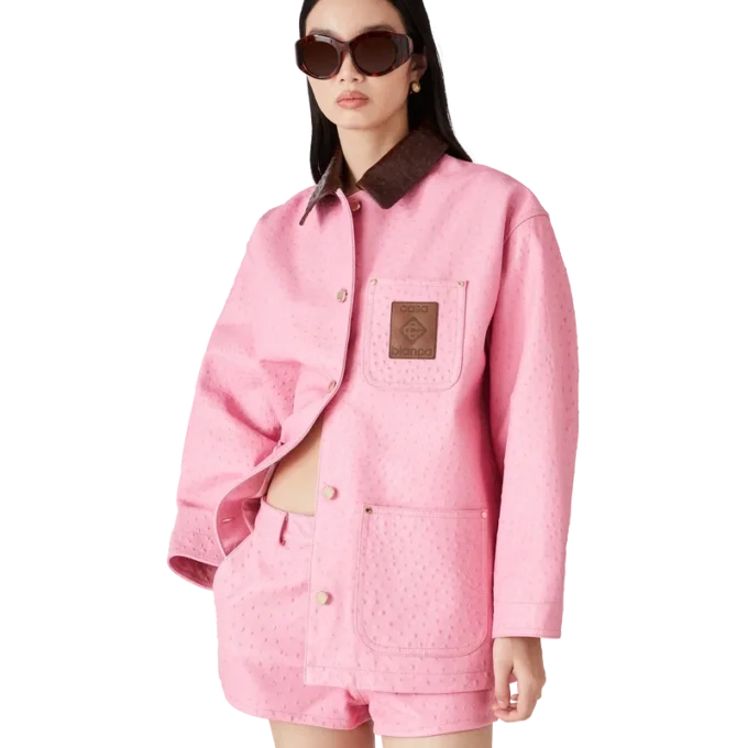 Arbeitsmantel aus geprägtem Leder Arbeitsmantel aus geprägtem Leder