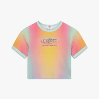 Baby-Shorts mit kurzen Ärmeln und Glas-Farbverlauf-Print