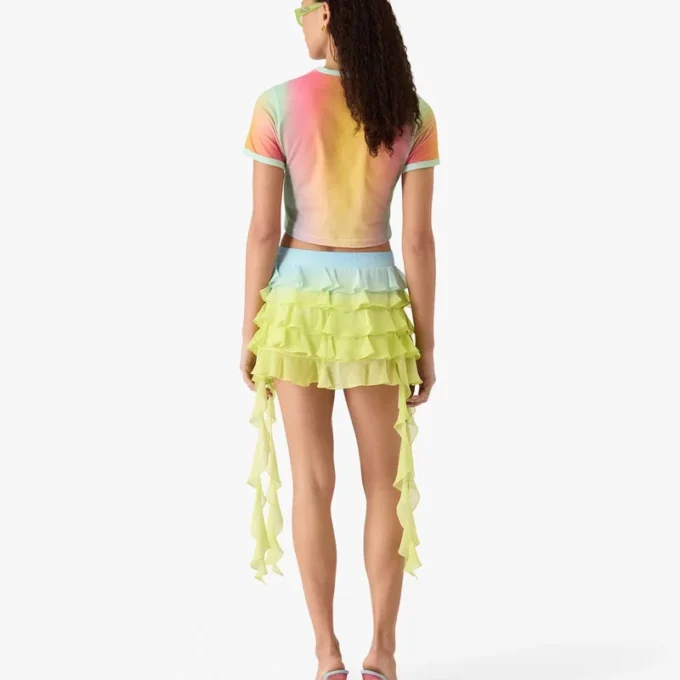 Baby-Shorts mit kurzen Ärmeln und Glas-Farbverlauf-Print