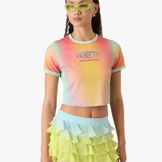 Baby-Shorts mit kurzen Ärmeln und Glas-Farbverlauf-Print