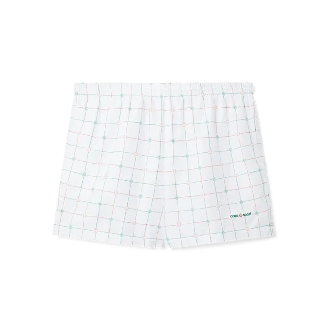 Badehose mit Tennis-Karomuster