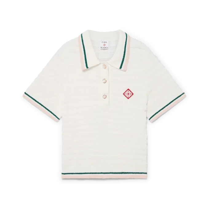Baumwoll-Bouclé-Poloshirt Baumwoll-Bouclé-Poloshirt