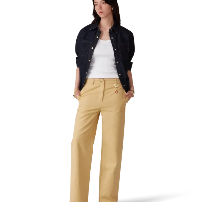 Baumwoll-Jacquard-Hose mit Monogramm