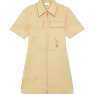 Baumwoll-Jacquard-Kleid mit Monogramm