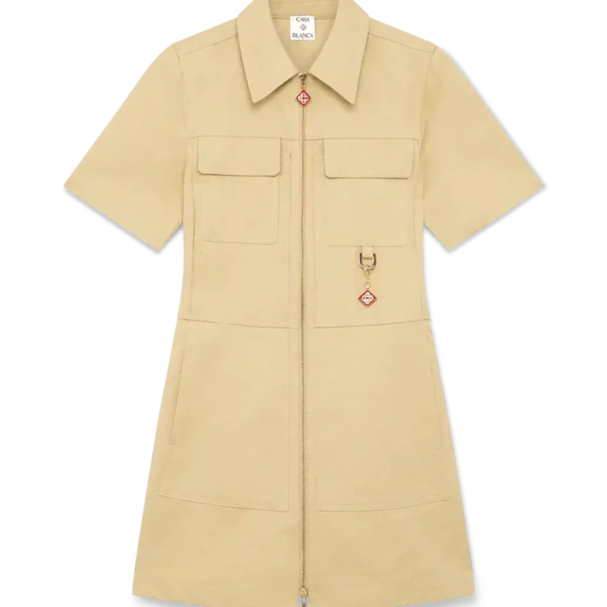 Baumwoll-Jacquard-Kleid mit Monogramm Baumwoll-Jacquard-Kleid mit Monogramm