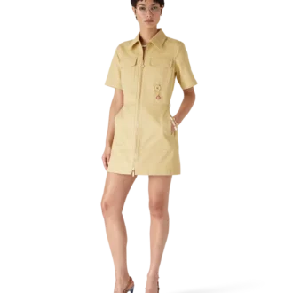 Baumwoll-Jacquard-Kleid mit Monogramm