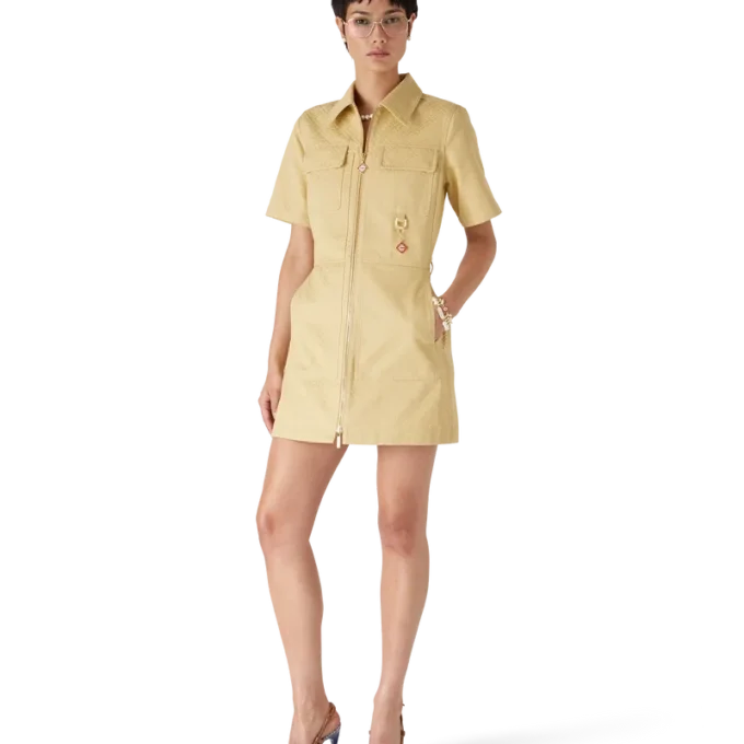 Baumwoll-Jacquard-Kleid mit Monogramm Baumwoll-Jacquard-Kleid mit Monogramm