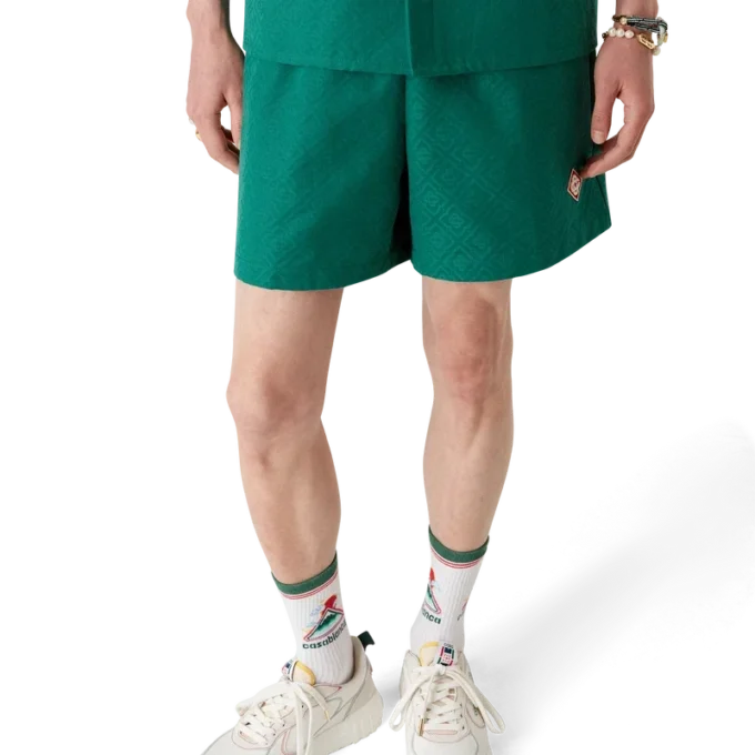 Baumwoll-Shorts aus Monogram-Jacquard