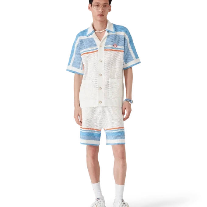 Baumwoll-Tennis-Shorts mit kurzen Ärmeln