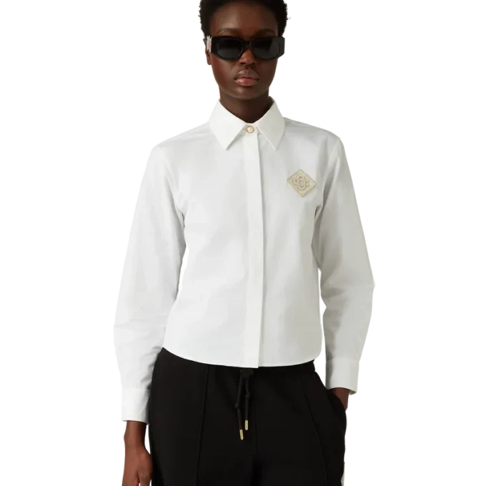 Baumwollhemd mit Pearl-Diamant-Patch Baumwollhemd mit Pearl-Diamant-Patch