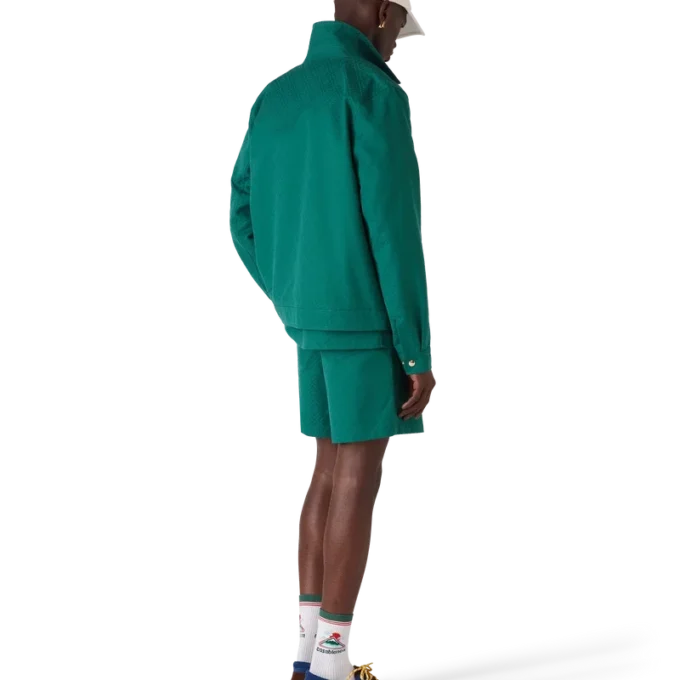 Baumwolljacke mit Monogramm-Jacquard