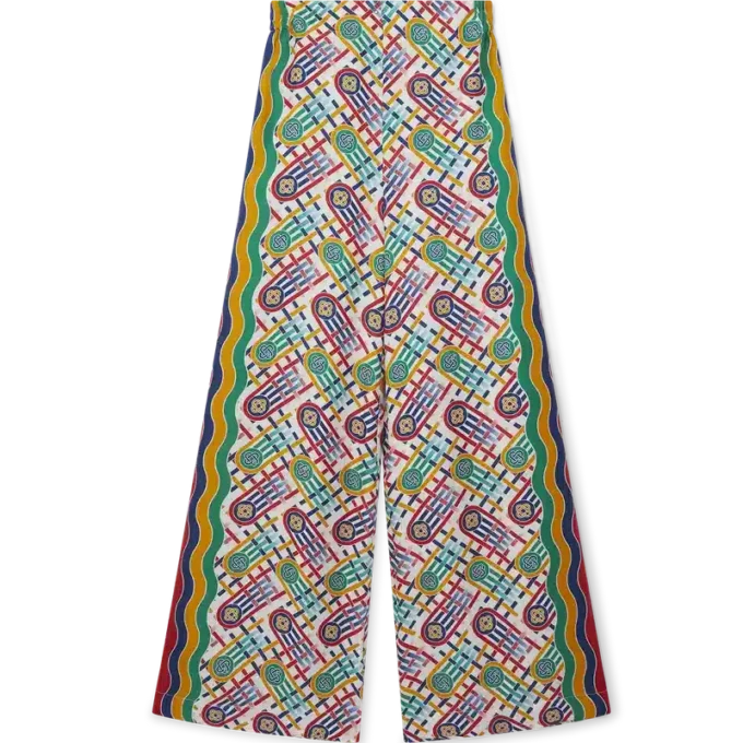 Bedruckte Hose mit weitem Bein Bedruckte Hose mit weitem Bein