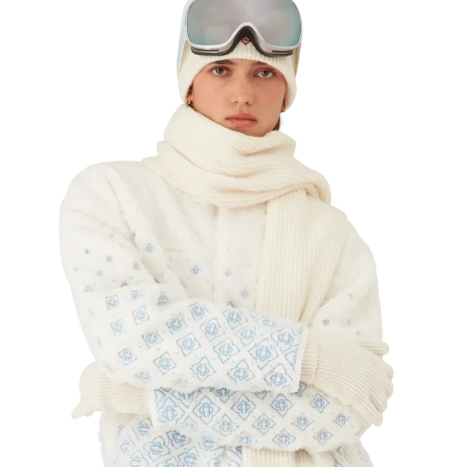 Bestickte, verkürzte Fleecejacke mit Monogramm in Farbverlauf