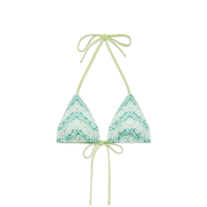 Bikini-Oberteil mit wellenförmigem Monogramm