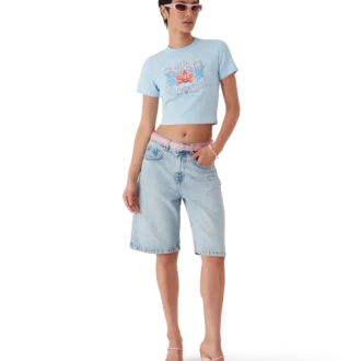 Blades Cropped Kurzarm-T-Shirt