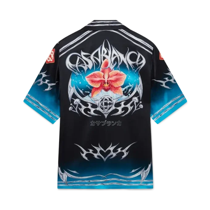 Blades Kurzarm-Hemd aus Seidensatin Blades Kurzarm-Hemd aus Seidensatin