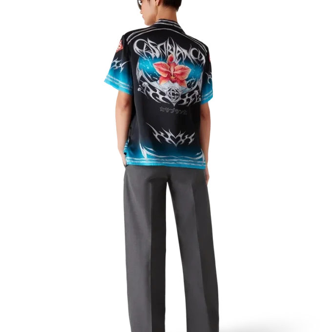 Blades Kurzarm-Hemd aus Seidensatin Blades Kurzarm-Hemd aus Seidensatin