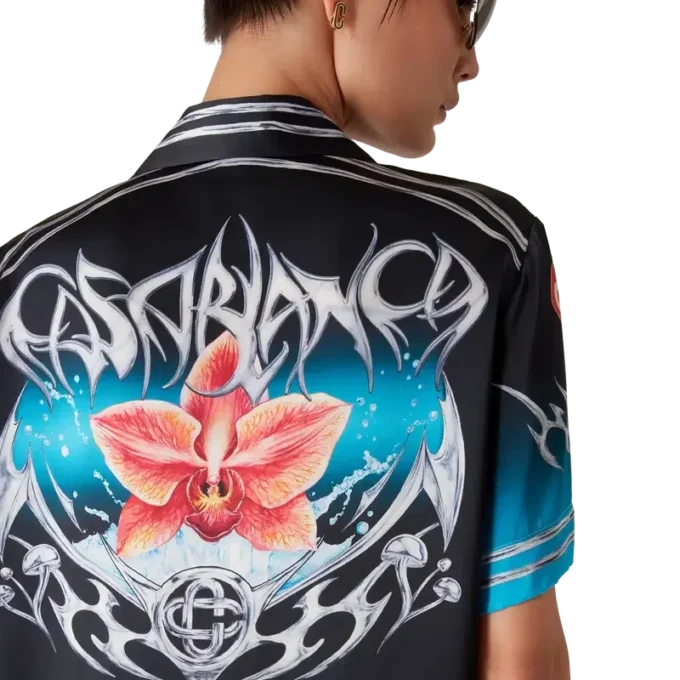 Blades Kurzarm-Hemd aus Seidensatin Blades Kurzarm-Hemd aus Seidensatin