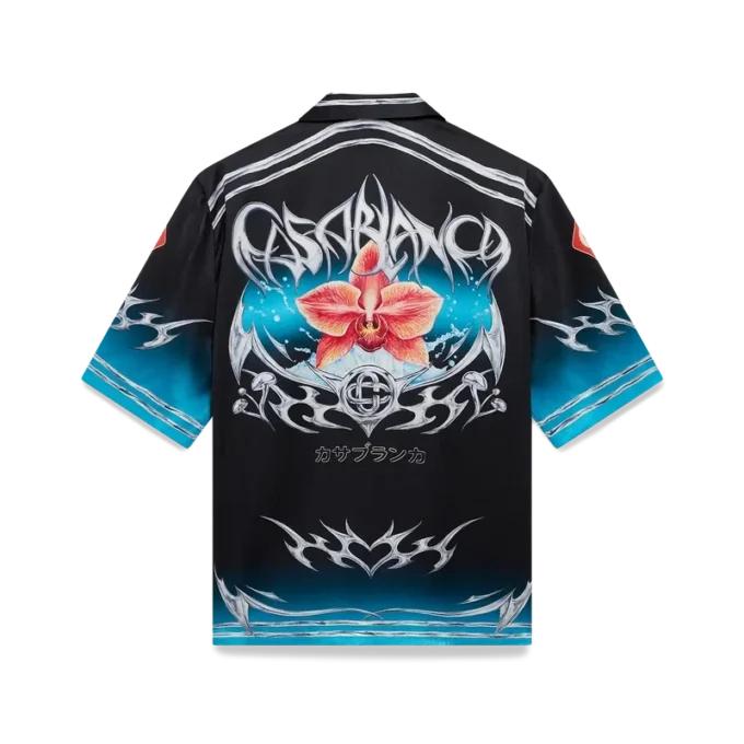 Blades Kurzarmhemd aus Seidensatin Blades Kurzarmhemd aus Seidensatin