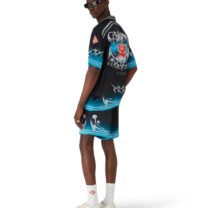 Blades Kurzarmhemd aus Seidensatin Blades Kurzarmhemd aus Seidensatin