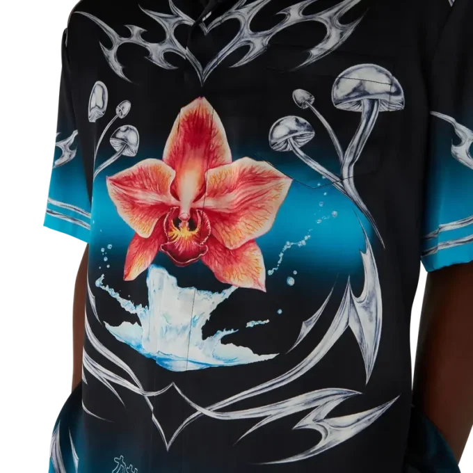 Blades Kurzarmhemd aus Seidensatin Blades Kurzarmhemd aus Seidensatin