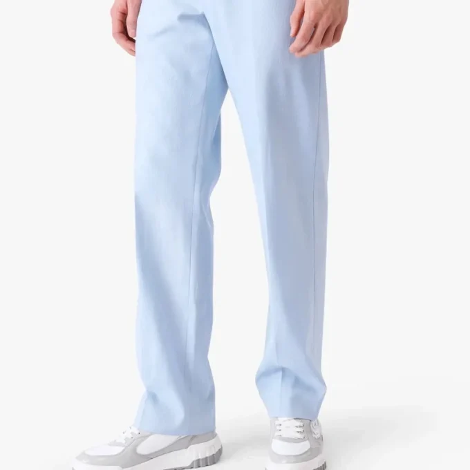 Blaue, maßgeschneiderte Jacquard-Hose mit Monogramm Blaue, maßgeschneiderte Jacquard-Hose mit Monogramm