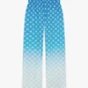 Blaue Seiden-Hose mit Diamond Monogram im Farbverlauf Blaue Seiden-Hose mit Diamond Monogram im Farbverlauf