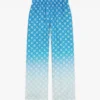 Blaue Seiden-Hose mit Diamond Monogram im Farbverlauf Blaue Seiden-Hose mit Diamond Monogram im Farbverlauf