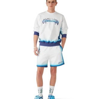 Blaue Sweatshorts mit Farbverlauf