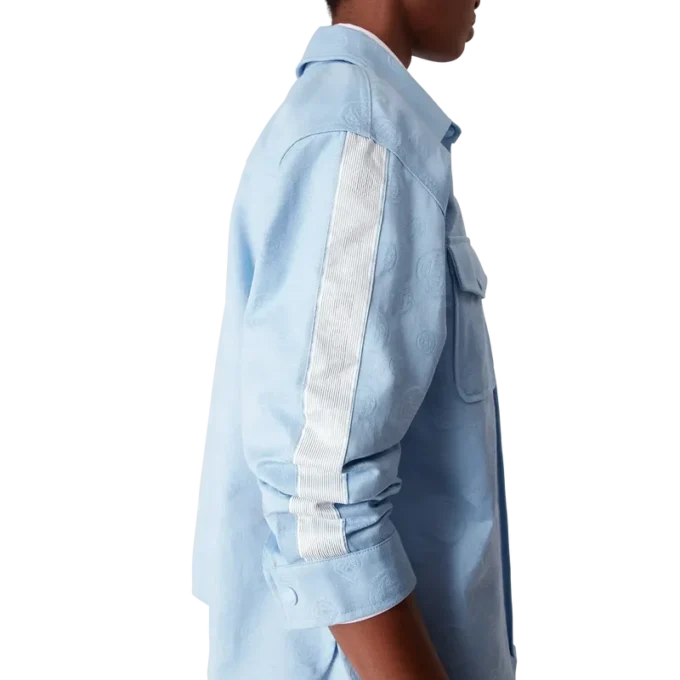 Blaues Monogram-Langarmhemd