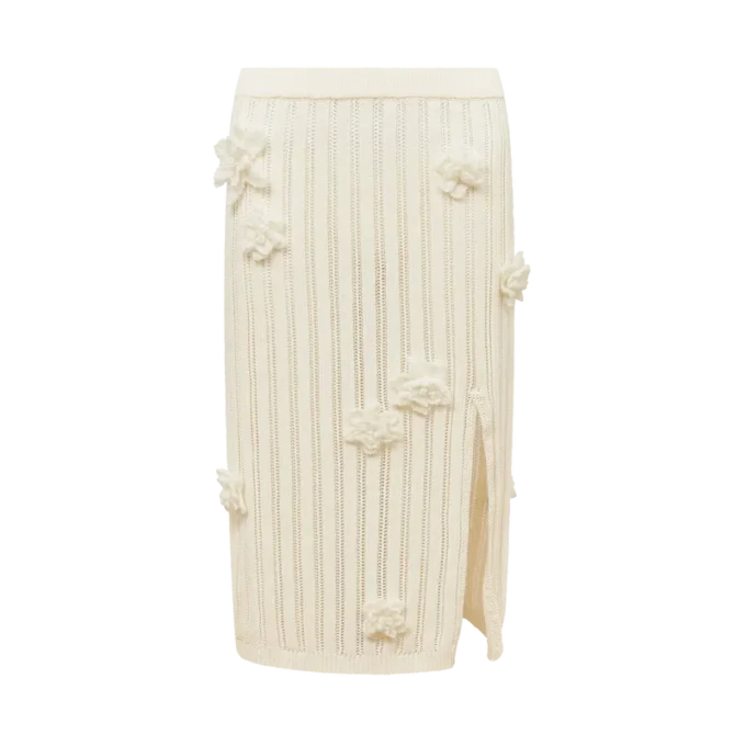 Blumen-Spitzen-Strickrock