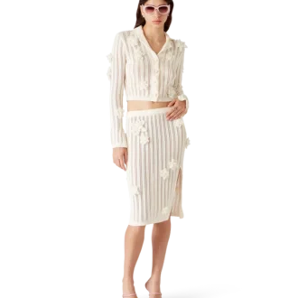 Blumen-Spitzen-Strickrock