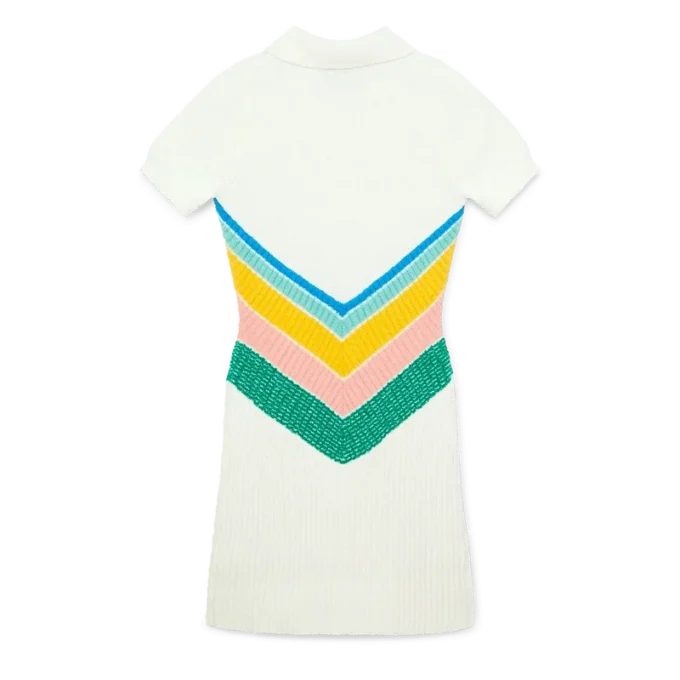 Bouclé-Kleid mit Chevron-Muster