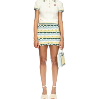 Bouclé-Rock mit Wellenmuster