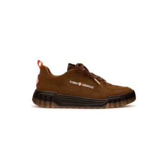 Brauner Court-Sneaker aus Wildleder für Damen