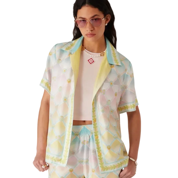 Candy Icons Kurzarm-Shirt aus Seidentwill