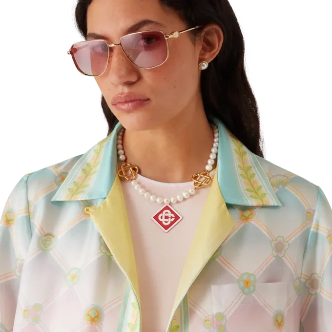 Candy Icons Kurzarm-Shirt aus Seidentwill