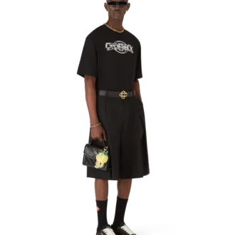 Casablanca Chrome Oversized-Short-T-Shirt mit kurzen Ärmeln