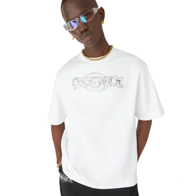 Casablanca Chrome Oversized-Short-T-Shirt mit kurzen Ärmeln