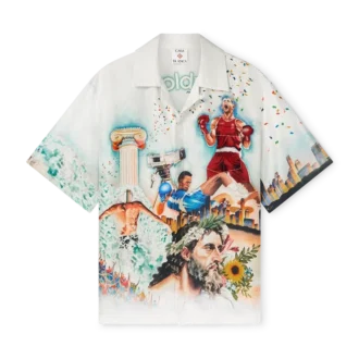 Celebration Du Sport Kurzarm-Seidenhemd