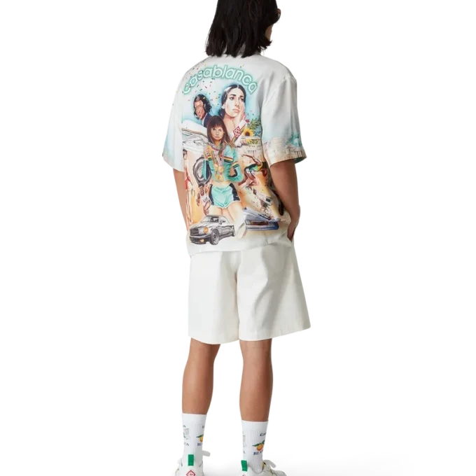 Celebration Du Sport Kurzarm-Seidenhemd