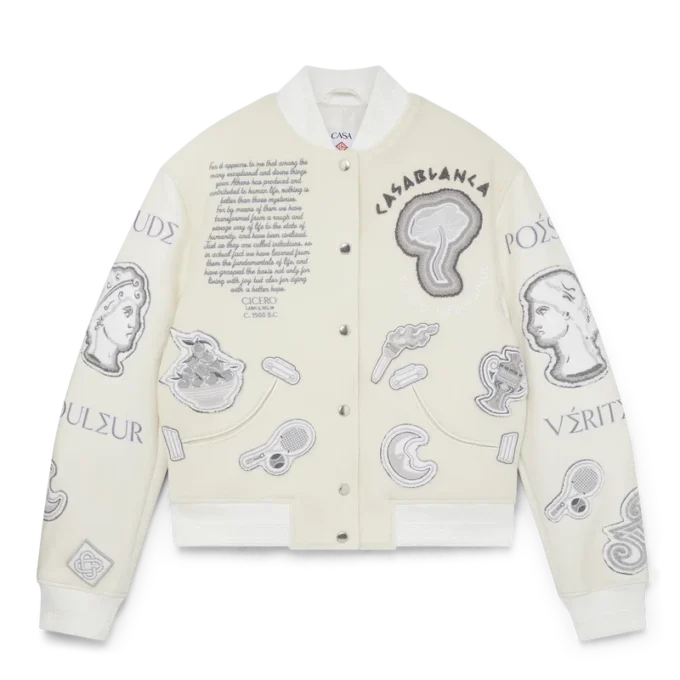 Chenille-Patchwork-Bomberjacke Chenille-Patchwork-Bomberjacke