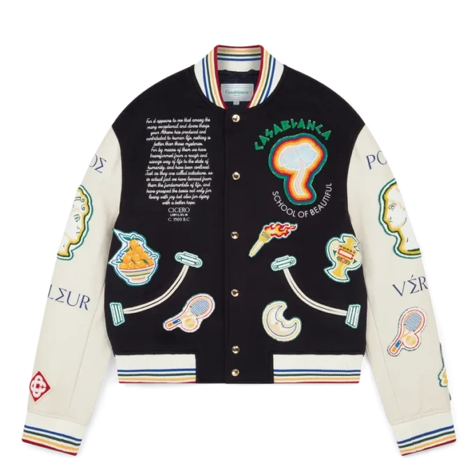 Chenille-Patchwork-Bomberjacke