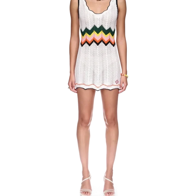 Chevron-Spitzen-Kleid