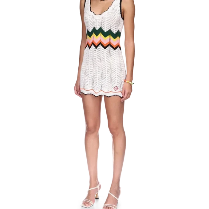 Chevron-Spitzen-Kleid