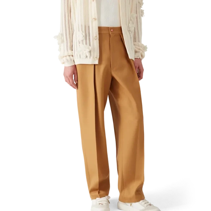 Chino aus Wolle mit Falten