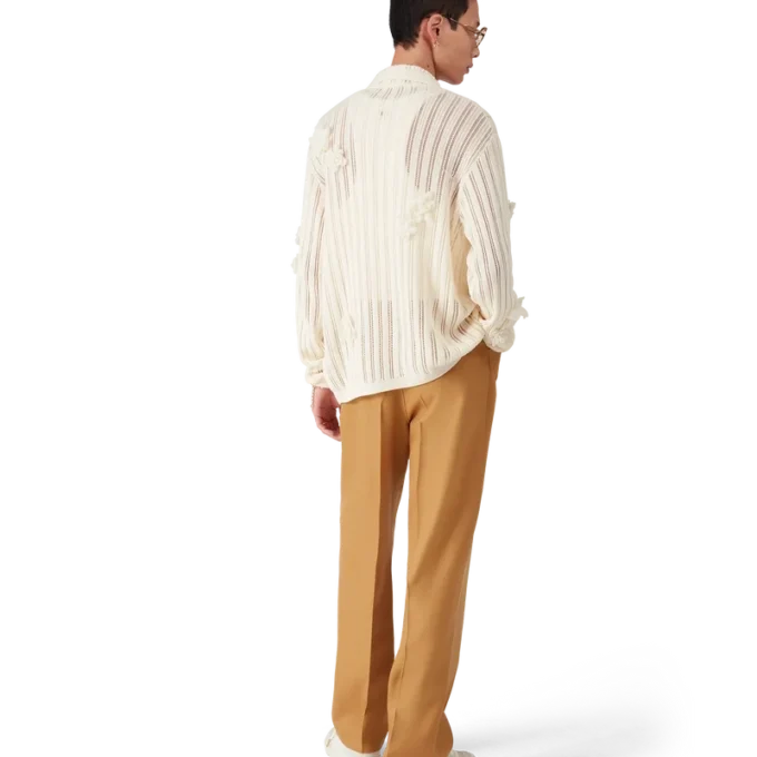 Chino aus Wolle mit Falten