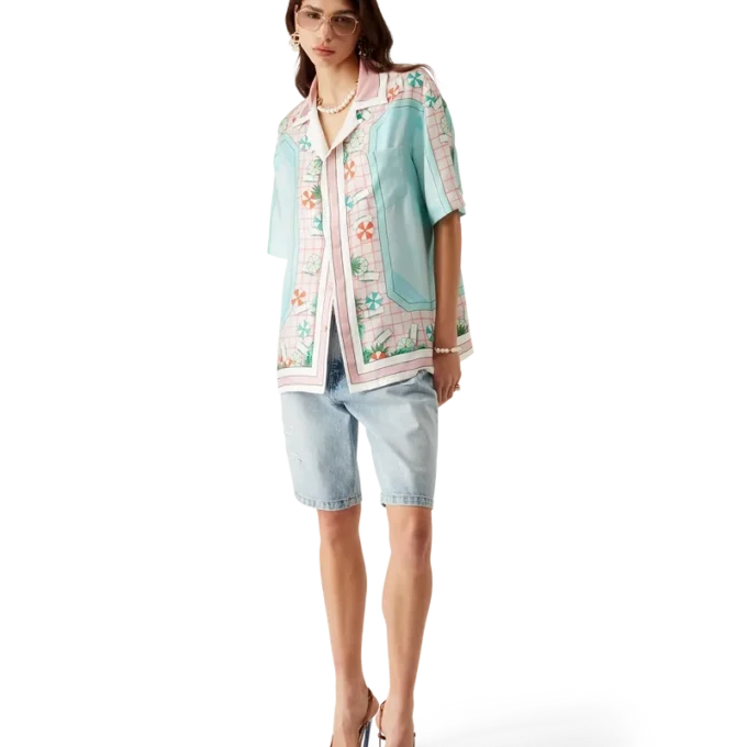 Copacabana Kurzarm-Seidenhemd mit Shorts