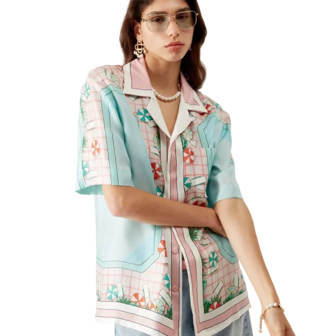 Copacabana Kurzarm-Seidenhemd mit Shorts